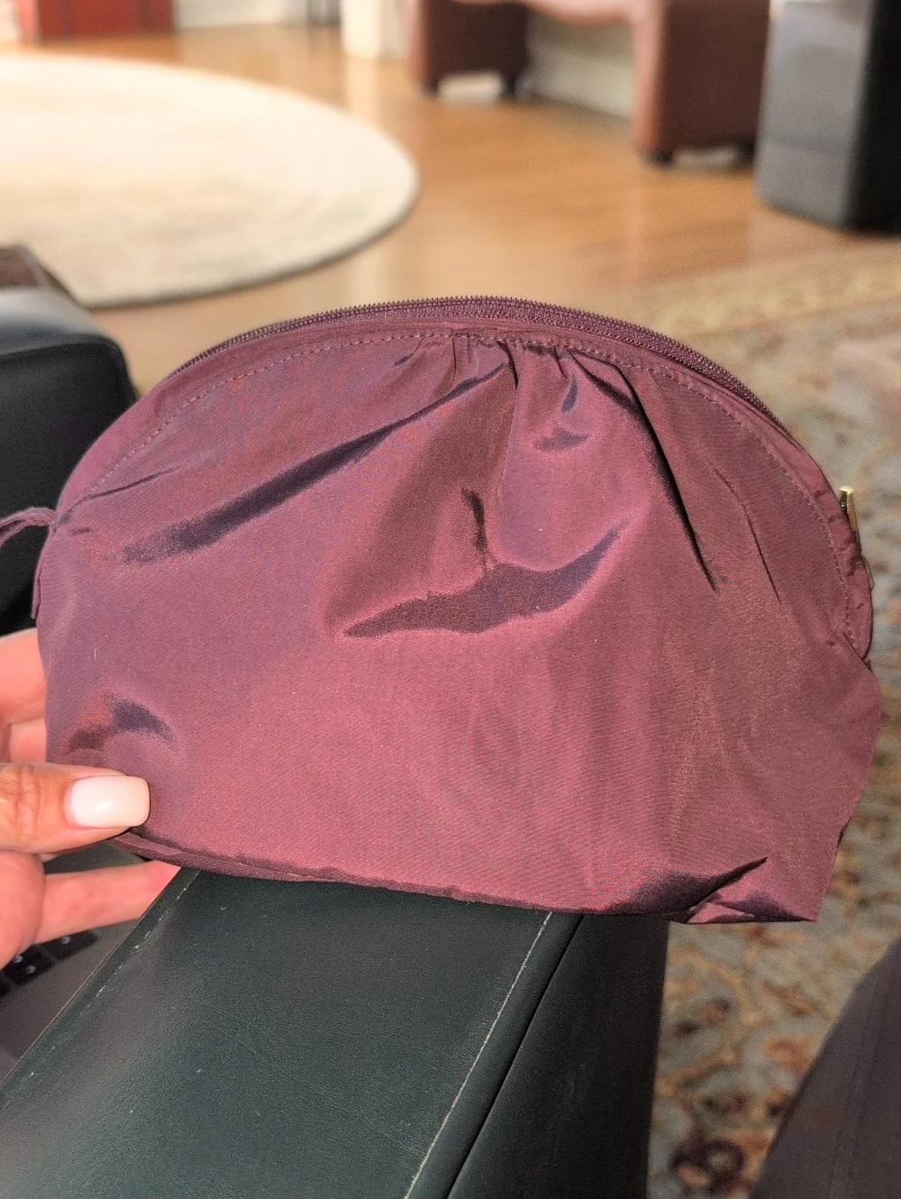 Cole Haan Burgundy Nylon Cosmetic Pouch/Wristlet